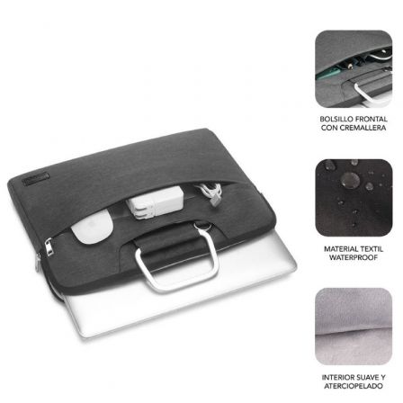 Subblim Maletín Business Laptop Sleeve 13,3-14 pulg Gris
